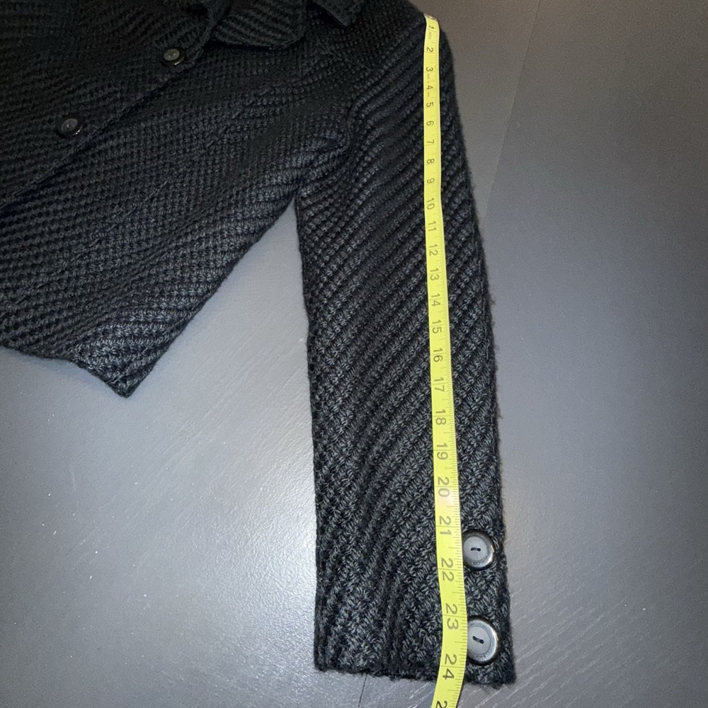 Madison‎ Hill NY Waist Length Blazer Black Sz 12 Acrylic/Wool Blend Cottagecore - Picture 10 of 12